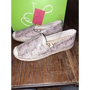 New 6M Sam Edelman Kesia Slip On Leather Loafer Snakeskin Comfort Casual Shoes